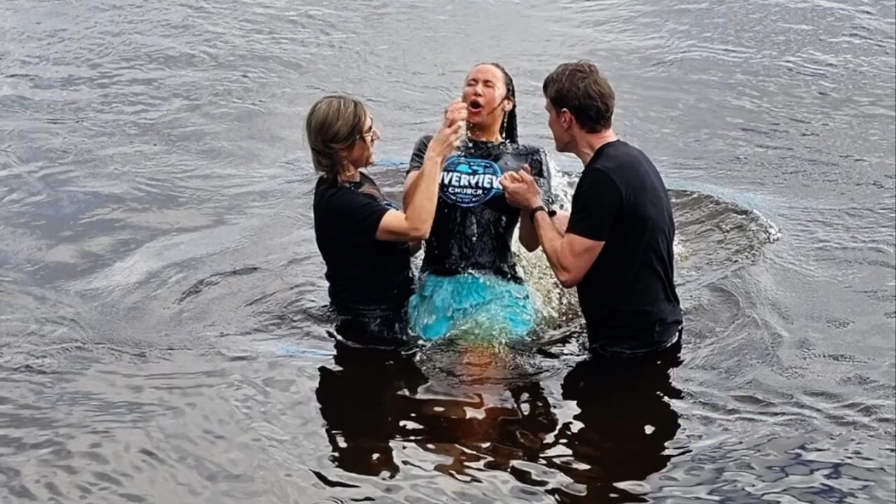 Baptism celebration at Riverview Church