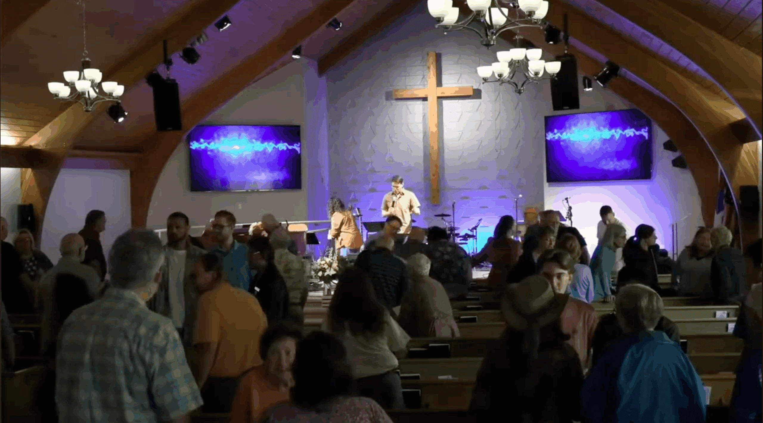 Riverview Church worship band in sanctuary
